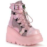 Vegan 11,5 cm SHAKER-602 lolita ankle boots wedge platform