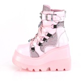 Vegan 11,5 cm SHAKER-602 lolita enkellaarzen wedges sleehakken