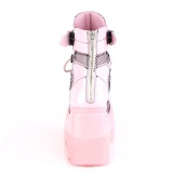 Vegan 11,5 cm SHAKER-602 lolita enkellaarzen wedges sleehakken