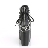 Vegan 12,5 cm POISON-95 sleehakken ankle booties met wedge plateau