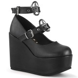 Vegan 12,5 cm POISON-99-1 sleehakken pumps met wedge plateau