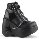 Vegan 13 cm DYNAMITE-101 demonia enkellaarzen met sleehak