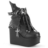 Vegan 13 cm POISON-107 sleehakken ankle booties met wedge plateau