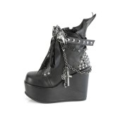 Vegan 13 cm POISON-107 sleehakken ankle booties met wedge plateau