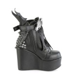 Vegan 13 cm POISON-107 sleehakken ankle booties met wedge plateau