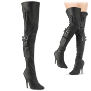 Vegan 13 cm SEDUCE-3019 high heeled thigh high boots with buckles