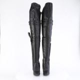 Vegan 13 cm SEDUCE-3080 high heeled thigh high boots with buckles