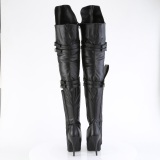 Vegan 13 cm SEDUCE-3080 high heeled thigh high boots with buckles