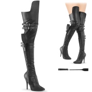 Vegan 13 cm SEDUCE-3080 overknee laarzen high heels met gesp