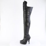 Vegan 13 cm SEDUCE-3080 overknee laarzen voor mannen en drag queens in zwart