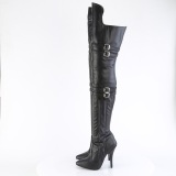 Vegan 13 cm SEDUCE-3080 thigh high boots for mens and drag queens in black