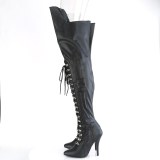 Vegan 13 cm SEDUCE-3082 high heeled thigh high boots with lace up