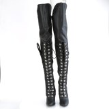 Vegan 13 cm SEDUCE-3082 thigh high boots for mens and drag queens in black