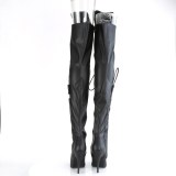 Vegan 13 cm SEDUCE-3082 thigh high boots for mens and drag queens in black