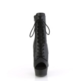 Vegan 15 cm DELIGHT-1021 open teen platform boots met hak zwart