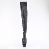 Vegan 15 cm DELIGHT-4019 high heeled thigh high boots open toe with lace up
