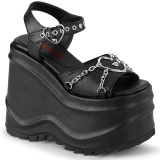 Vegan 15 cm DemoniaCult WAVE-09 lolita plateau wedge sandalen sleehak