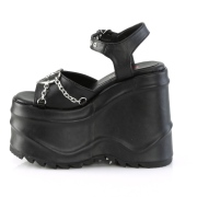 Vegan 15 cm DemoniaCult WAVE-09 lolita plateau wedge sandalen sleehak