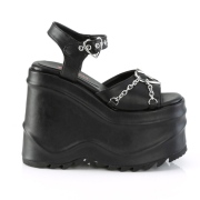 Vegan 15 cm DemoniaCult WAVE-09 lolita plateau wedge sandalen sleehak