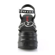 Vegan 15 cm DemoniaCult WAVE-09 lolita platform wedge sandals
