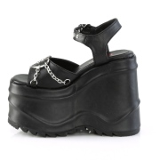 Vegan 15 cm DemoniaCult WAVE-09 lolita platform wedge sandals