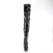 Vegan 15 cm SULTRY-4000 Zwarte overknee laarzen met hakken