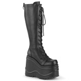 Vegan 15 cm WAVE-200 demonia laarzen met sleehak