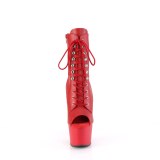Vegan 18 cm ADORE-1021 Exotic platform peep toe ankle boots red