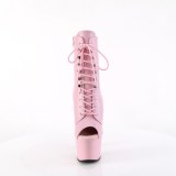 Vegan 18 cm ADORE-1021 open teen platform boots met hak roze