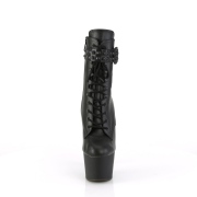 Vegan 18 cm ADORE-STR veterboots met plateau en hakken in zwart