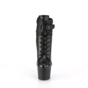 Vegan 18 cm ADORE veterboots met plateau en hakken in zwart