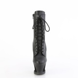 Vegan 18 cm MOON-1020SK veterboots met plateau en hakken in zwart