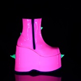 Vegan 18 cm SLAY-77 demonia alternatief boots met plateau neon
