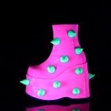 Vegan 18 cm SLAY-77 demoniacult alternatief boots met plateau neon