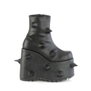 Vegan 18 cm SLAY-77 demoniacult alternatief boots met plateau zwart