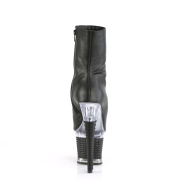 Vegan 18 cm SPECTATOR-1012 open teen platform boots met hak zwart