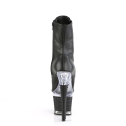 Vegan 18 cm SPECTATOR-1021 open teen platform boots met hak zwart