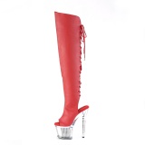 Vegan 18 cm SPECTATOR-3019 Red overknee high heel boots