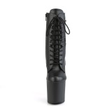 Vegan 19 cm BONDGIRL-1020PK pleaser enkellaarzen met revolver hakken