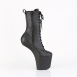 Vegan 20 cm CRAZE-1040 Heelless platform pony ankle boots black