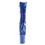 Vegan 20 cm FLAMINGO-1051 Exotic platform peep toe boots blue