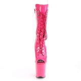 Vegan 20 cm FLAMINGO-1051 Exotic platform peep toe boots pink
