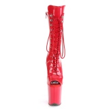 Vegan 20 cm FLAMINGO-1051 open teen platform laarzen met hak rood