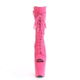 Vegan 20 cm FLAMINGO-1051FS Exotic platform peep toe boots pink