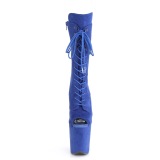 Vegan 20 cm FLAMINGO-1051FS open teen platform laarzen met hak blauw