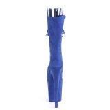 Vegan 20 cm FLAMINGO-1051FS open teen platform laarzen met hak blauw