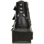 Vegan 5 cm DEMONIA EMILY-315-1 goth ankle boots with buckles