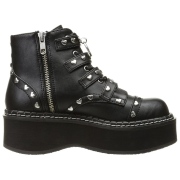 Vegan 5 cm DemoniaCult EMILY-315-1 goth ankle boots with buckles