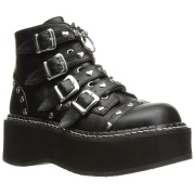 Vegan 5 cm DemoniaCult EMILY-315-1 goth ankle boots with buckles