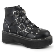 Vegan 5 cm DemoniaCult EMILY-315-1 gothic enkellaarzen met gespen